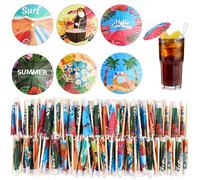 CHENGU 300 ombrelli estivi da cocktail per bevande, mini stuzzicadenti di carta, topper per cupcake, decorazioni estive tropicali per tiki bar hawaiano, spiaggia, piscina, luau, feste, cibo, frutta