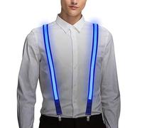 CHENGUAN Illuminazione a LED da Uomo,Per Miss/Uomini Cool Costume Accessorio LED Pantaloni Sospensioni Regolabili(ricarica USB) (blu)