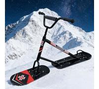 chengxiaorui Combo Scooter e Sci da Neve Professionale - Controllo direzionale a 360°, Limite di Peso 150 kg, Corpo in Alluminio Triplo Rinforzato, Toboggan da tavola da Neve Tutto Terreno(Black)