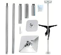 chengxiaorui Palo da Danza 45mm, Altezza Regolabile 7,33-9 ft, modalità Rotante e statica, Acciaio Cromato Antiscivolo, carico Massimo 400 lbs, Attrezzatura compatta per Home Gym(11.5ft)