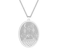 chengxun Collana con ciondolo massonico con simbolo massonico per uomo e donna, doppia pilastro, Boaz e Jachin, in acciaio inox, regalo per lui, Acciaio inossidabile