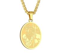 chengxun Olympus Dodici Dei - Collana Poseidone Donna Uomo Mitologia Greca Gioielli Antico Simbolo Greco Pagano Collana Collana Protettiva Talismano Regali, Acciaio inossidabile, Nessuna pietra