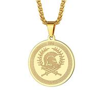 chengxun Simbolo dell'antico dio greco della guerra - Collana Ares per uomo e donna ciondolo commemorativo della guerra greca collana amuleto talismano gioielli regalo, Acciaio inossidabile, Nessuna