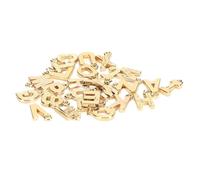 ChengyuWei 26 pezzi di ciondoli con lettere dell’alfabeto inglese dalla A alla Z, charm in ottone per la creazione di gioielli fai da te, ornamenti con lettere maiuscole da 8 mm e foro da 0,8