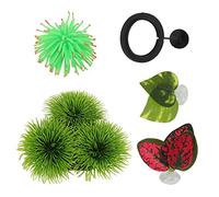 ChengyuWei Betta Fish Leaf Pad Set, 5Pcs Aquarium Decorations, Betta Fish Hammock with and Ornament, Simulation Leaves for Betta Fish Spawning Rest, Silicone Fish Accessories