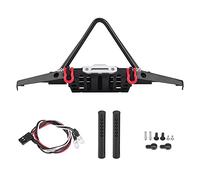 ChengyuWei Paraurti anteriore in acciaio per crawler RC con luci a LED, ricambio compatibile per auto RC Axial SCX10 90046, paraurti durevole in scala 1/10 con illuminazione integrata per