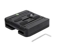 ChengyuWei Portable 3 Folding Tilt Tripod Head, Quick Release Plate for Camera DSLR, Aluminum Alloy Mount with Bubble, 180 Degree Tilt Movement, Compatible with 14/ and 38/ Screw Hole