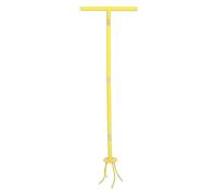 ChengyuWei Rotate Tiller Garden Claw Tool, Manual Hand Cultivator, Handle, Stainless Steel, Yellow, for Garden And Flower Bed Soil Mixing