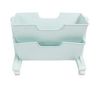 ChengyuWei Scaffale mobile da scrivania a doppio strato, piccola libreria rimovibile con ruote, scaffale salvaspazio per organizzare il carrello per la biblioteca dell'ufficio del (Blu)