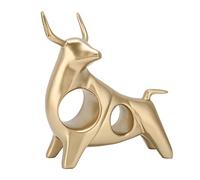 ChengyuWei Statua toro, figurina toro con significato di buon auspicio, combattimento di sculture di toro per decorazioni, statua di mucca rispettosa dell'ambiente con struttura e deposito