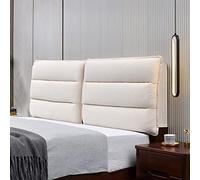CHENGZ Cuscini da Lettura Cuscini Copri Testiera Comodino Schienale Matrimoniale Imbottita Tessuto in Imitazione Cashmere Cuscino Testata Copripolvere Lavabile,White-160x60x10cm