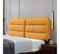 CHENGZ Cuscini da Lettura Cuscini Copri Testiera Comodino Schienale Matrimoniale Imbottita Tessuto in Imitazione Cashmere Cuscino Testata Copripolvere Lavabile,Yellow-180x60x10cm