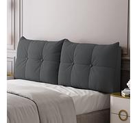 CHENGZ Cuscini da Lettura Letto Comodino Schienale Cuscini Copri Testiera Matrimoniale Imbottita Velluto Cuscino Testata Borsa Morbida Design delle Cuciture, Rimovibile Lavabile,Darkgrey-180x60x10cm