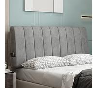 CHENGZ Nordico Cuscini da Lettura Comodino Schienale Cuscino Testiera Imbottita Matrimoniale Copri Testata Letto Velluto Cuscini Testata Borsa Morbida Lavabile,Gray-180×50×8cm