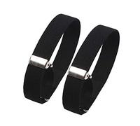 CHENGZI 1 paio di polsini elastici regolabili per uomo, camicia, giarrettiera, bracciale, larghezza 2,4 cm, Nero , Taglia unica