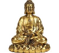 CHENHAU Ornamento della Fortuna Shakyamuni Buddha con Svastica Amuleto Meditare Statua Decorativo Talisman Figurine Orientale Illuminismo Buddismo Siddhartha Gautama Pendolo della Fortuna