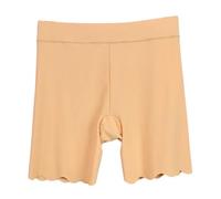Chenhy Pantaloncini di Sicurezza da Donna Taglie Forti, Senza Cuciture, in Seta ghiacciata, Sottili, Sottogonna, Boxer a Vita Alta(Beige,4XL(90-100kg))