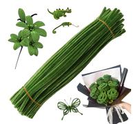 Chenille Craft Stems - Bendable Pipe Sticks | 30cm Craft Stems with Anti Shedding Fibers, Polyester Fiber Material with Flexible Core, DIY Art Supply Set for Floral Arrangement Decoration Activity