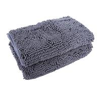 Chenille non slip tappetino da bagno super assorbente tappetino da pavimento comodo per il bagno camera da letto camera da letto 2pc set rosa blu chiaro bianco scuro cammello blu (Grigio scuro)