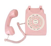 Chenjieus - Telefono fisso con cavo rotante, stile retrò, per anziani, utilizzato in casa, ufficio, hotel, ecc. È il miglior regalo per i tuoi amici (rosa)