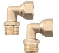 CHENJIN 2 gomiti in ottone massiccio a 90 gradi da 1/2 pollici maschio a femmina adattatori IPS filettature tubo compatibile per il collegamento al bagno lavandini rubinetti cucina ingressi vasca