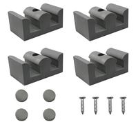 CHENJIN 4 cuscinetti in gomma anti collisione per porte scorrevoli in vetro spesso 8 mm, con cornice e striscia di gomma grigia