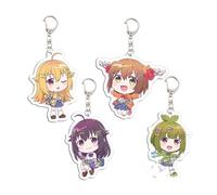 CHENJIRA Deer Friend Nokotan Figure Portachiavi Carino Figure Cosplay Catena Gioielli - Acryl, Multicolour, 4 Pezzi