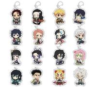 CHENJIRA Ghost Slayers Portachiavi Carino Figure Cosplay Catena Gioielli - Acryl, Multicolour, 16 Pezzi
