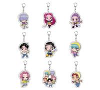 CHENJIRA GhostsHunter Portachiavi Carino Figure Cosplay Catena Gioielli - Acryl, Multicolour, 9 Pieces