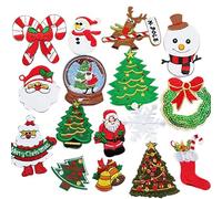 Chenkou Craft 16PCS random Merry Christmas toppa termoadesiva & Santa Tree Snowman Beer Jingle Bell Claus ricamato Patches (Christmas patch)