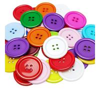 Chenkou Craft 40 bottoni rotondi in resina a 4 fori grandi per fai da te e cucito (miscela, 30 mm)