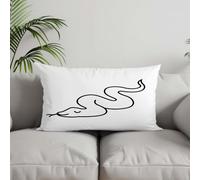 Chenlane Seta Federe Cuscini Simpatiche Federa Cuscino Yoga Rettangolare Serpente, in Bianco Nero Testata Letto Matrimoniale Copricuscino Divano Elasticizzato Luminoso, 40x60cm
