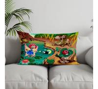 Chenlane Seta Fodere Cuscini Quadrati Lisce Copricuscino Microfibra Rettangolare Cartone Animato Carino, Imbottiti per Divano con Federa x Stampe Raffinate 50x75cm