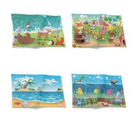 Chenlane Sottopiatti Moderni Tovaglietta Personalizzata Fiaba Cartone Animato Carino Sottopiatti Quadrati Eleganti Tovaglia Fiori 32x42cm(4Pcs)