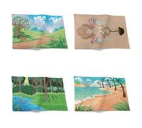 Chenlane Tovaglietta Pranzo Ufficio Cotone Tovaglia Estiva Fiaba Cartone Animato Carino Kit Tovaglietta Centrino sotto Piatto 32x42cm(4Pcs)
