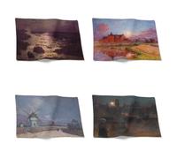 Chenlane Tovaglietta Quadrata per Colazione Sottopiatti Matrimonio Fiaba Cartone Animato Carino Sweet Home Sottopiatti Tovaglietta Americana Trapuntata 21x32cm(4Pcs)