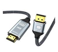 CHENLENIC 2M DisplayPort a HDMI 8K cavo, 8K@60Hz 4K@120Hz DP1.4 unidirezionale (fonte) a HDMI 2.1 (Display), DP a HDM I HDCP 2.3 HDR10 compatibile per AMD, NVIDIA, monitor e PC