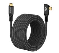 CHENLENIC Cavo USB C 3.2 Gen 2 da 5 m, 20 Gbps, 5 m, 90 gradi, tipo C 4K a 60 Hz, video UHD 5A/240 W, PD3.0, cavo di ricarica rapida con E-Marker compatibile con monitor MacBook Thunderbolt 3/4