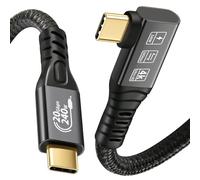 CHENLENIC Cavo USB C 3.2 Gen2x2 20 Gbps, USB C 90 gradi 4K a 60 Hz Video UHD 5A/240 W PD3.1 Cavo di ricarica rapida con E-Marker Compatibile con Thunderbolt 3/4 (90 gradi 20G 240W 1M)