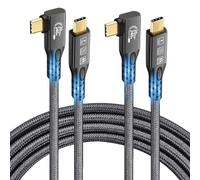 CHENLENIC Cavo USB C 3.2 Gen2x2 20Gbps, 90 gradi USB C 4K@60Hz UHD Video 5A/240W PD3.1 Fast Charge Cord with E-Marker Compatible with Thunderbolt 3/4 (90D 1M+1M)