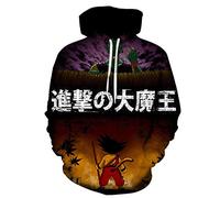 CHENMA Uomini Giappone Anime Cosplay Goku Felpa con Cappuccio Pullover Stampa 3D con Tasca Frontale