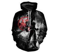 CHENMA Uomini Giappone Anime Cosplay Goku Felpa con Cappuccio Pullover Stampa 3D con Tasca Frontale