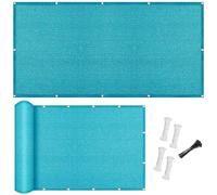 CHENMIAO Frangivisto Balcone 130 x 300 cm Anti-UV Frangivento Privacy Telo Copri Ringhiera da Esterno con Fascetta Resistente alle Intemperie per Giardino Terrazza Esterno, Blu Cielo