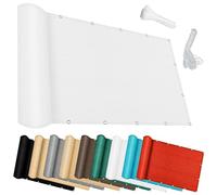 CHENMIAO Frangivisto Balcone 150 x 280 cm Anti-UV Frangivento Privacy Copri Balcone, Protettivi Schermo con Fascetta Resistente alle Intemperie per Terrazza Recinzione Exterieur, Bianco