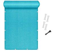 CHENMIAO Frangivisto Balcone 190 x 500 cm Anti-UV Frangivento Privacy Copri Ringhiera Balcone con Occhielli Corde e Fascetta HDPE 180G M² per Terrazza Recinzione Exterieur, Blu Cielo