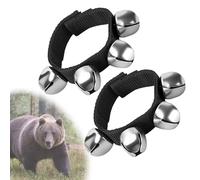 CHENNAN 2 Pezzi Campanello Orso Campanello Anti Orso Portatile e Rumoroso per Escursionisti Prodotto di Sicurezza con Chiusura a Strappo Cinturino Decorazione esterna campanello campeggio (Nero)