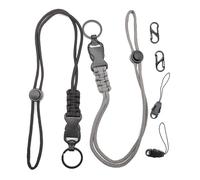 CHENNAN 2 Pezzi Cordino portachiavi intrecciato resistente lungo, Cordino lungo con moschettone con staccabile, Cordino in paracord resistente, per chiavi, carta d'identità, porta badge, telefono (A2)