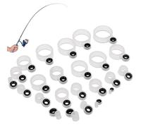 CHENNAN 24 Pezzi Guide Canna da Pesca Top Tip Anello, Occhi Guide per Canne da Pesca, Anelli Superiori Accessori per la Riparazione della Pesca in zattera, per Canne da Pesca e Accessori (1-24mm)