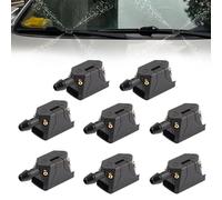 CHENNAN 8 Pezzi Parabrezza Rondella Jet Universale Nero Auto, Braccio Parabrezza Rondella Tergicristallo Getti Spray, per Tergicristallo a 4 Fori Adatto per 8mm/9mm Braccio Tergicristallo (Nero)