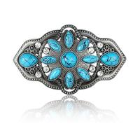 CHENNAN Fibbia per cintura vintage in turquoise Fibbia Boemia in Pietra Turchese 40mm Fibbia Occidentale Vintage Medievale Stile Bohemien per donna e uomo Accessori per cinture (Blu B)